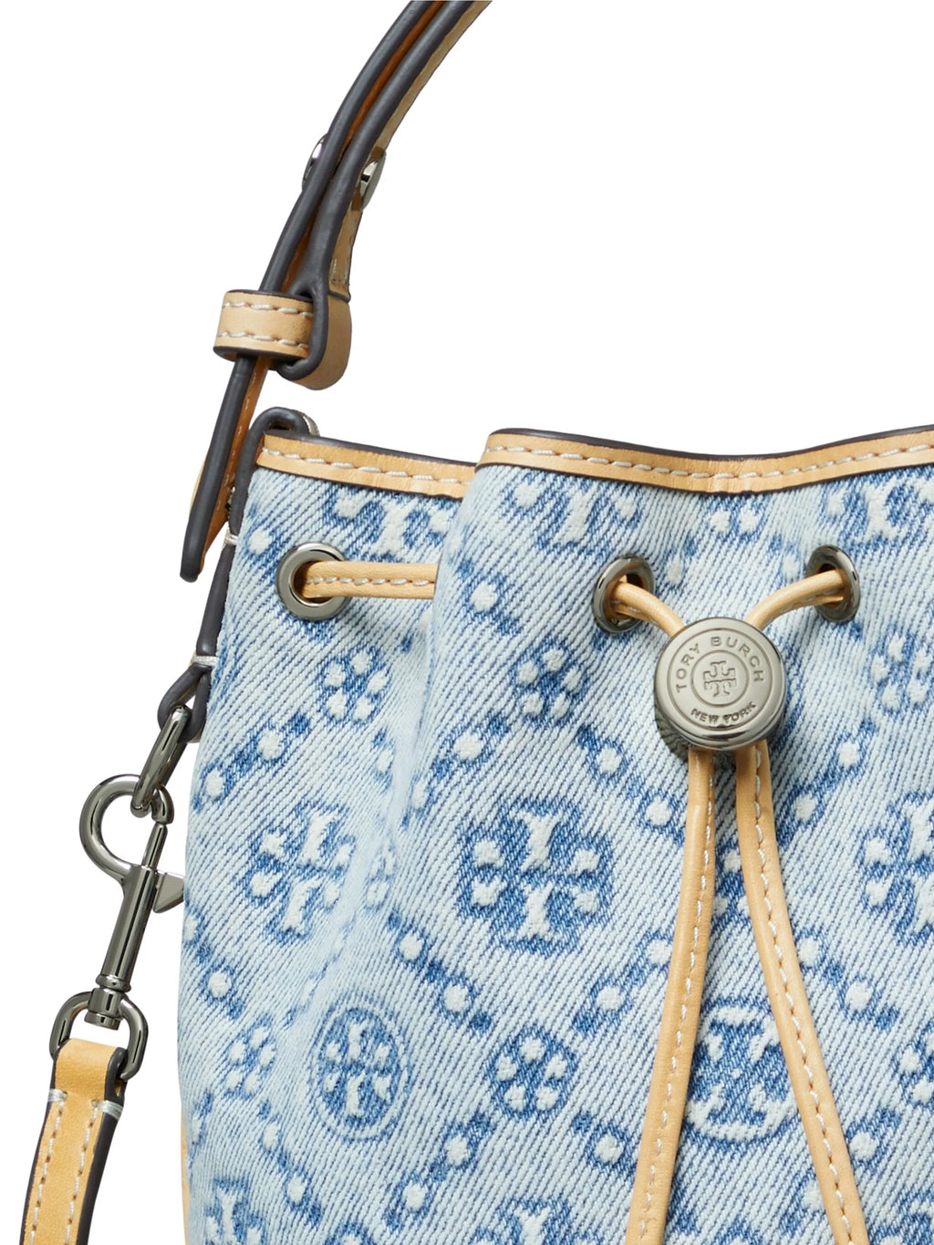 TORY BURCH - Women T Monogram Denim Mini Bucket Bag