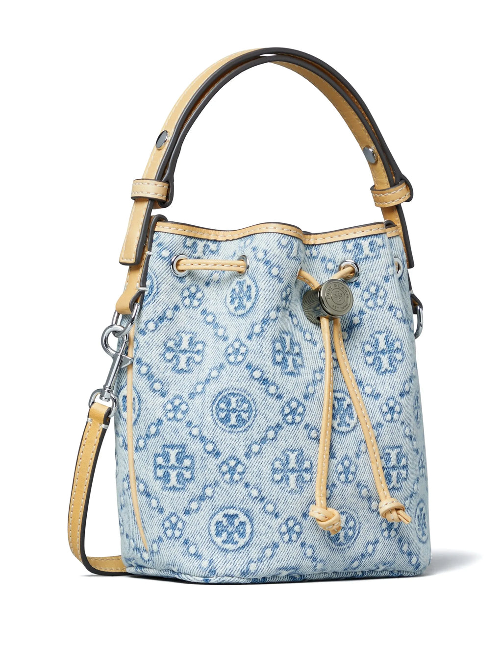 TORY BURCH - Women T Monogram Denim Mini Bucket Bag