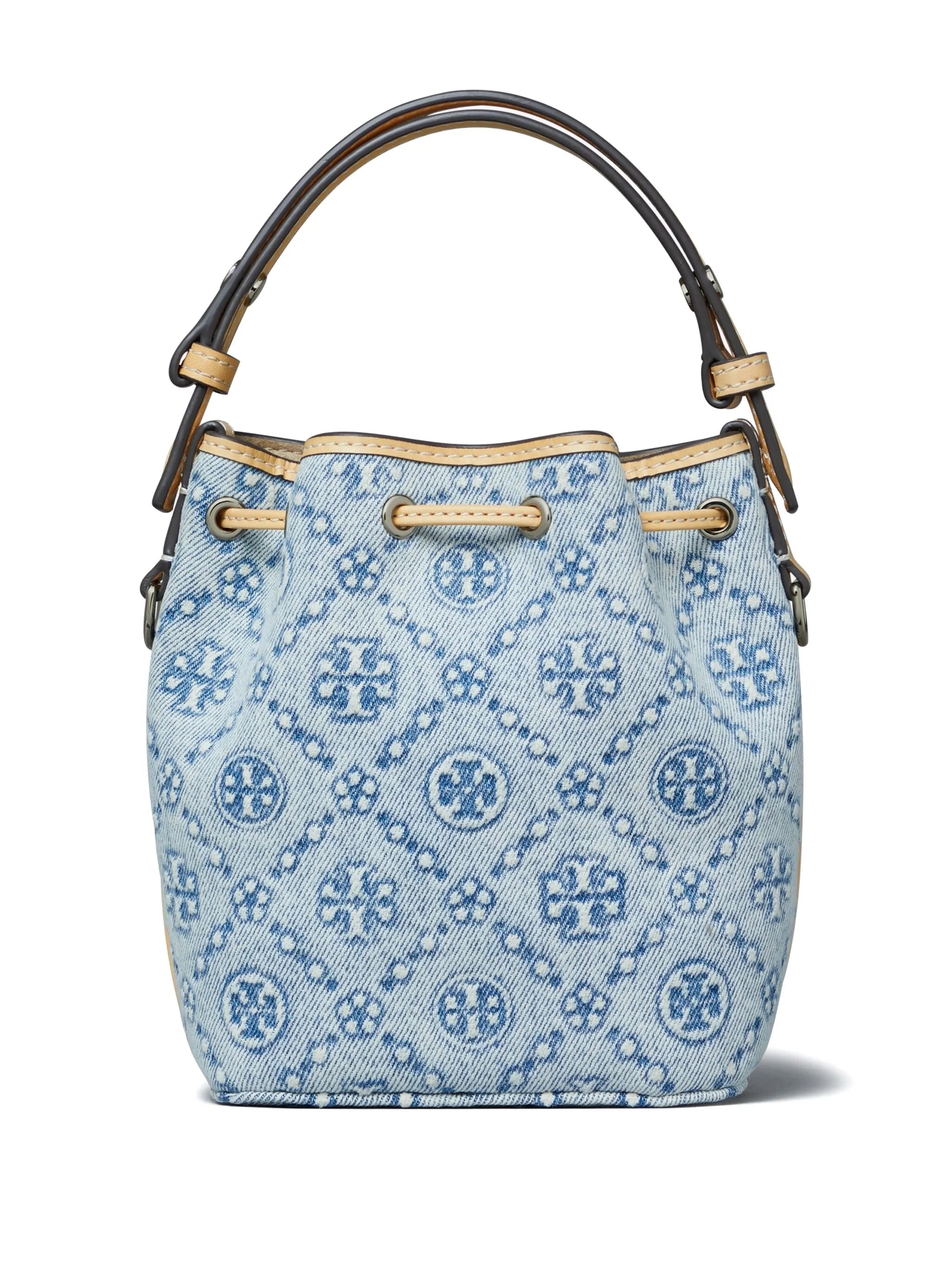 TORY BURCH - Women T Monogram Denim Mini Bucket Bag