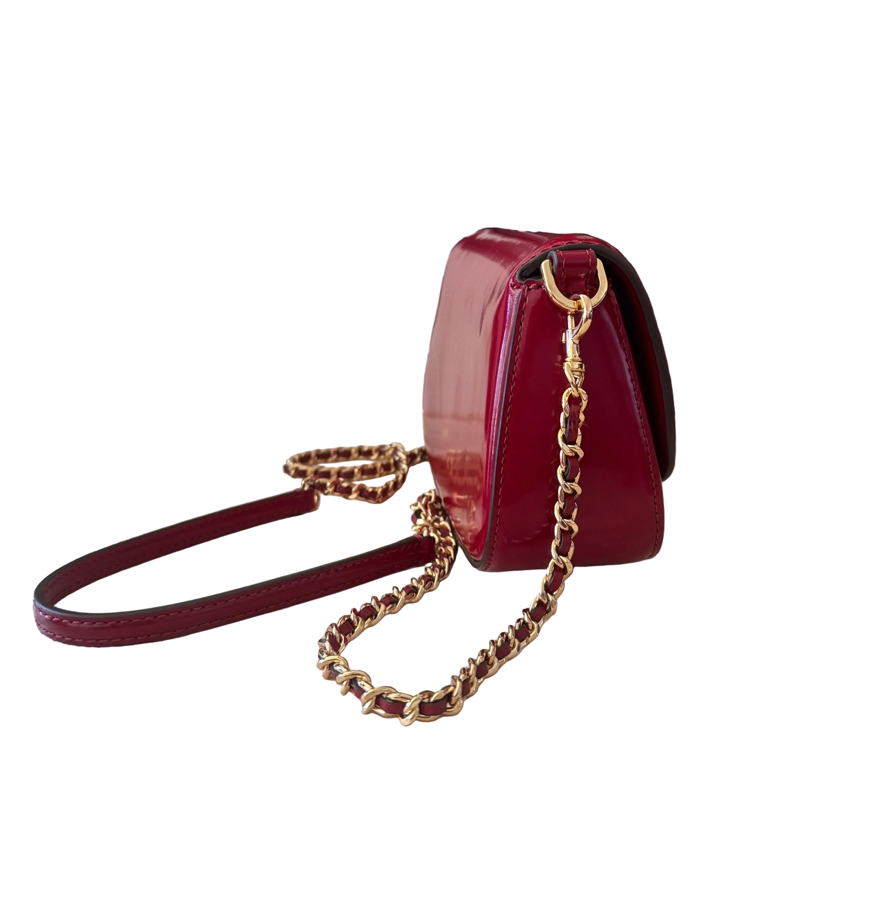 NWT Tory Burch Britten Convertible Crossbody Leather Handbag In Red