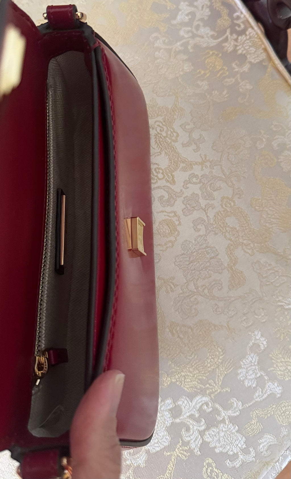 NWT Tory Burch Britten Convertible Crossbody Leather Handbag In Red