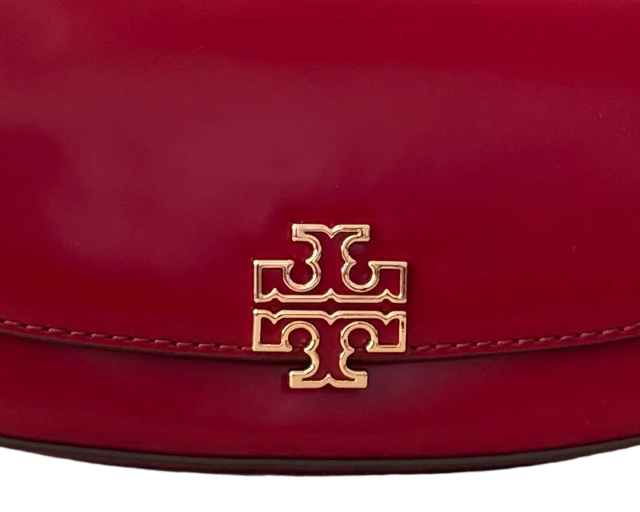 NWT Tory Burch Britten Convertible Crossbody Leather Handbag In Red