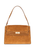 Tory Burch Suede Whipstitch Large Lee Radziwill Shoulder Bag