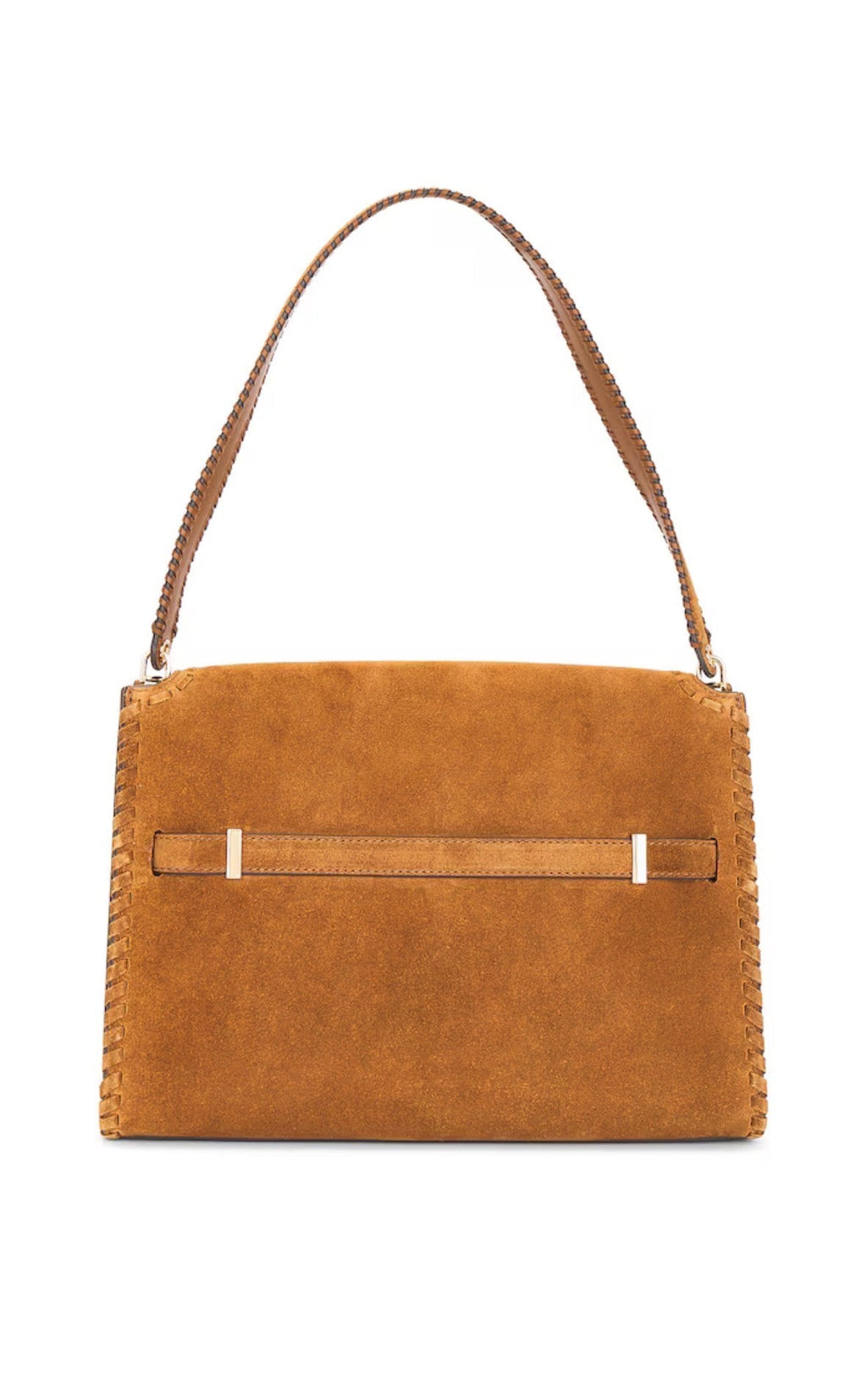 Tory Burch Suede Whipstitch Large Lee Radziwill Shoulder Bag